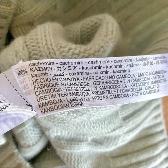 Zara cashmere cable knit sweater sea green - Picture 7 of 9